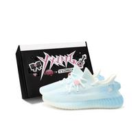 Adidas Originals Yeezy Boost 350 V2 Slip Resistant Low top Casual Shoes Unisex Ice Blue HQ6316(Team186-S-BOX) 43⅓ white