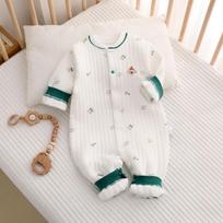 Thick Warm Padded Unisex Newborn Baby One Piece Romper Crawling Suit 90 žalia