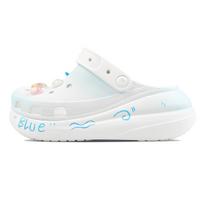 Crocs Crush Clog EVA Ocean & Shell Puff Shoes Casual & Comfortable Hole Shoes Women's White Blue 42-43 white