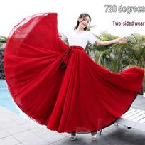 Apsukamas raudonas kliošinis sijonas moterims kvadratiniam šokiui ir uigūrų Sindziango šokių pasirodymams Skirt length 95cm for height 164-169cm red