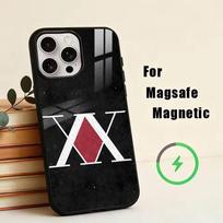 HxH Hunter X Licencija Telefono dėklas iPhone 17, 16, 15, 14, 13, 12, 11 Plus, Pro Magnetinis Magsafe Belaidžiam įkrovimui iPhone15Plus black