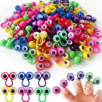 20PCS Funny Finger Eyes Puppet Eyeball Rings Party Favors School Prizes Classroom Rewards for Christmas Birthday Gifts Kids 3X3CM blue