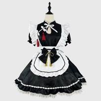 Plus Size Jacquard Lolita Maid Dress - Original Chinese Style Performance Costume 5XL black