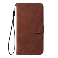 Geometric Leather Wallet Case For ZTE Blade A76 A75 A73 A55 A53 Plus A52 A35 Core V60 V80 Vita Nubia Focus 2 Ultra Calf P9 Pro Nubia P7 Pro 5G black
