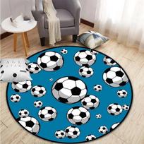 Futbolo Kamuolio Apvalus Kilimas Futbolo Tematikos Kilimas Svetainei Miegamajam Neslystantis Grindų Kilimėlis Svetainės Balkono Grindų Kilimėlis 60cmx60cm black