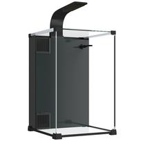 Akvariumo komplektas 36 l su LED apšvietimu, filtru ir pompa, 30x30x45,5 cm, juodas