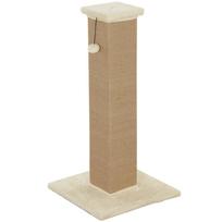 Draskyklė 81 cm su džiuto stulpu, pliušu ir kabančiu kamuoliuku, katėms iki 5 kg, smėlio spalvos