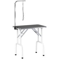 Kirpimo stalas šunims 81x48,5x80 cm, sulankstomas, su laikikliu ir kilpa, neslystantis, iki 20 kg, juodas
