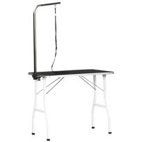 Kirpimo stalas šunims 91,5x61,5x76 cm, sulankstomas, su reguliuojamu laikikliu ir kilpomis, iki 150 kg, juodas