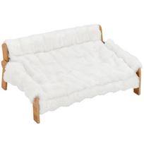 Paaukštinta sofa-guolis katėms iki 8 kg ir mažiems šunims, 70x47x30 cm, su nuimamu užvalkalu, balta