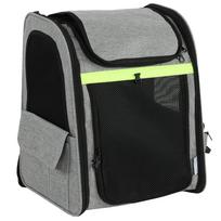 Praplečiama transportavimo kuprinė šunims ir katėms iki 10 kg, su 5 kišenėmis, 33,5x28x42 cm, šviesiai pilka