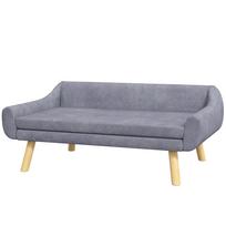 Sofa šunims iki 25 kg, aksominė, su nuimama pagalve, 102x58,5x42,5 cm, pilka