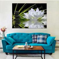 5D DIY Diamond Painting Lotus Cross Stitch Kit Mosaic Diamond Embroidery Rose Full Round/Square Drill Home Decoration Round 30x40cm black