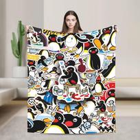 Mielas Pingu pingvinas pledai Kokybiškas šiltas metamas pledas Pavasario dekoratyvinis svetainės madingas lovatiesė 75cmx90cm