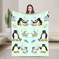 Mielas Pingu pingvinas pledai Kokybiškas šiltas metamas pledas Pavasario dekoratyvinis svetainės madingas lovatiesė 80x120cm(31x47inch)