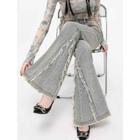 Spicy Girl High-Waisted Micro-Flare Slim Jeans: New Spring/Autumn 2026 Design Small gray