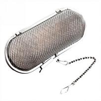 Stainless Steel Cooking Spices Infuser Fine Mesh Loose Tea Herbal Strainer Filter with Extended Chain Kitchen Seasoning Balls gray