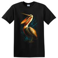 Pelican Bird T Shirt Dramatic Coastal Wildlife Art Graphic Nature Lover Gift Tee L black