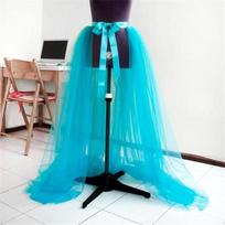 Madingi Moteriški Tiulis Tutu Ilgas Sijonas Vestuvių Vakarėlis Prom Bandage Meh Maxi Sijonas Vienspalvis Moteriški sijonai Suvarstomi tvarsčiai Sijonai One Size mėlyna