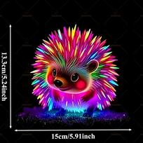1pc Vibrant Neon Cute Hedgehog Car Stickers Waterproof for Atuo Window Door Motocycle Helmet Fairing Fuel Tank Vinyl Decals 15X13.3CM red