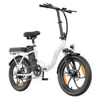 WITAMBIKE C16 Sulankstomas elektrinis dviratis – 20 colių ratai, 48V 16AH baterija, 100 km nuotolis, miesto kelionėms skirtas elektrinis dviratis su pedalų pagalba balta