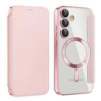 Samsung Galaxy S24 FE Flip Case, RFID Wallet MagSafe with Camera Protection, Pink
