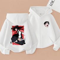 Anime Chainsaw Man Zipper Hoodie Hayakawa Aki and Makima Graphic Zip Up Jacket Coat Men Women Fashion Casual Oversized Hoodies XL beige