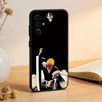 BLEACH Ichigo Kurosaki telefono dėklas, skirtas Samsung S25, S24, S21, S22, S23, S30, Ultra, S20, Plus, Fe, Lite, Note, 10, Juodas dangtelis Samsung S205G black