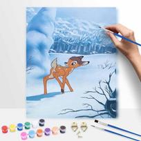 Disney Oil Painting Kit Painting Bambi Home Bedroom Wall Decor Gift 30x40cm gray