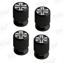 For mini ww1 Aluminum For Union Jack Flag Logo Mini Cooper Jaguar Land Rover Vauxhall Lotus 4pcs Car Decor Wheel Tire Valve Caps Stem Cover black