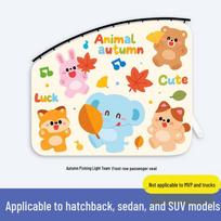 Baby Car Window Sunshade: Sliding Rail Blackout Curtain for Heat Insulation and Privacy orange