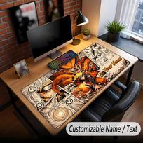 Custom Name Extended Mouse Pad,Naruto Gaming Desk Mat For Home Office Desktop Decor 30cmx80cm brown