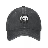 WWF Cute Panda Baseball Caps Casual Distressed Denim Washed Animal Headwear for Men Women Outdoor Running Golf Caps Hat One Size gray