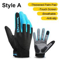 Thickened Palm Pad Cycling Gloves Touch Screen Anti-slip MTP Full Finger Gloves Spring and Autumn Breathable Cycling Glo Practical Use XXL yellow