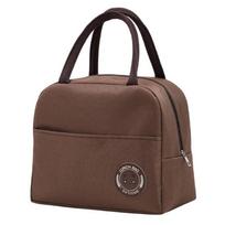 Unisex nešiojama Oksfordo audinio meškiukas Bento Bag Outdoor Casual Picnic rankinė ruda