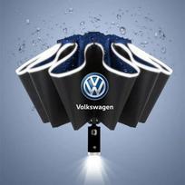 Automatic Umbrella with Reflective Stripe Reverse Led Light Umbrella For Volkswagen VW Golf Polo Tiguan Passat Touareg Magotan T QP9 mėlyna