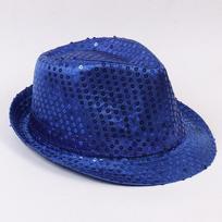 Stage Performance Sequined Hip-hop Hat Children's Day Dance Performance Jazz Hat Men And Women Festival Parties Sequined Top Hat 58 cm mėlyna