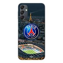 Phone case - MANIACASE - Samsung Galaxy A05s - TPU Silicone - Black - PSG logo stadium night Eiffel Tower juoda