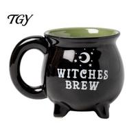 Special Gift for Bestie Witch Ceramic Coffee Mug, Halloween Theme Unique Wizard Pot Gifts Women Spooky Drinkware Tea or Hot Chocolate Mystery Cup F black