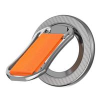 Universal Strong Magnetic Phone Holder for Magsafe 360 Rotation Double Magnet Finger Ring Stand for iPhone 17 16 15 14 13 Xiaomi oranžinė
