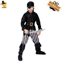 Halloween Boy Pirate Costume Little Boy Cool Pirate Stage Show Party Costume, Distribution l (10-12 years old, 140-152cm) black