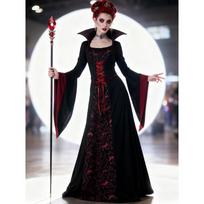 Halloween Adult Ladies Vampire Stage, Costume Demon Witch Cosplay Costume XL black