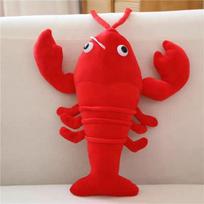 Simulation lobster throw pillow crayfish doll doll plush toy activity gift grabbing machine rag doll labeling 30cm raudona