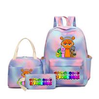 Sprunki Rhythm Box Cartoon Kids School Backpack Set With Lunch Bag Pencil Case Boys Girls 3-piece set