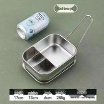 304 Food Grade Stainless Steel Bento Lunch Box - Compartmentalized Meal Container for Office, Students, and Takeaways white