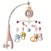 Musical Baby Crib Mobile with Projector Remote Control Night Light Sensory Hanging Toy for Newborns Infant Stroller white