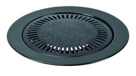 Pearl Metal 33cm Round Barbecue Grill with Marble Diamond Coating, for Cassette Stove Use Only, HB-6317, Black black
