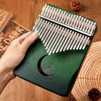 17 Key Mahogany Kalimba 21 Key Thumb Piano Finger Piano For Beginner Cat Moon Mbira Gifts For Adultskids black