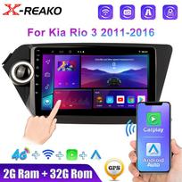 2 DIN Android 12 Carplay Automobilinis Radijas Kia RIO 3 2011 - 2016 Multimedijos Grotuvas 2din Stereo Navigacija GPS 4G 8 Branduolių 2G+32G DVD Pagrindinis Įrenginys 8 core 2GB+32GB black