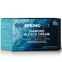 Spring H2O Diamond Bleach Cream 300g with Pro Vitamin B5 & Licorice Extract for Skin Brightening, Pigmentation Removal & Radiant Glow | Gentle Face blue